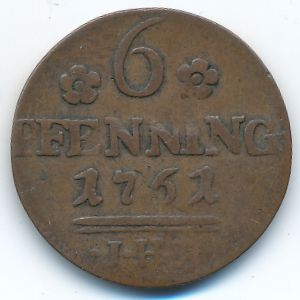 Rostock, 6 пфеннигов, 