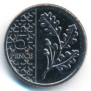 Great Britain, 5 пенсов, 