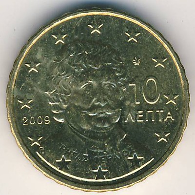 Греция, 10 евроцентов (2007–2020 г.)