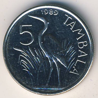 Malawi, 5 tambala, 1989–1994