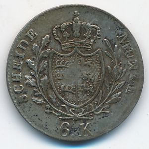Вюртемберг, 6 крейцеров (1833 г.)