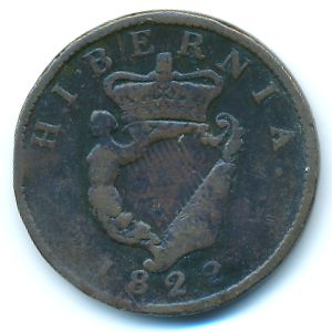 Великобритания, 1/2 пенни (1822 г.)