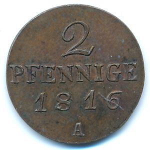 Prussia, 2 пфеннига, 