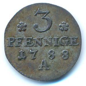 Prussia, 3 пфеннига, 