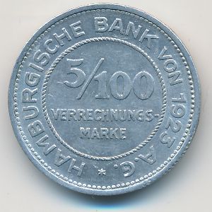 Hamburg, 5/100 марки, 