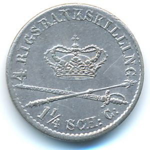Denmark, 1 1/4 скиллинга, 
