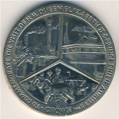 Isle of Man, 1 crown, 1989