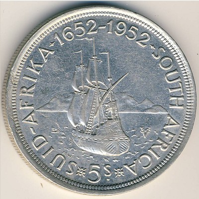 South Africa, 5 shillings, 1952