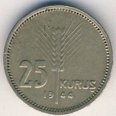 Turkey, 25 kurus, 1944–1946