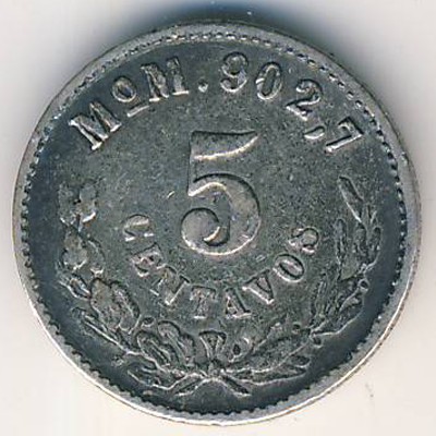 Mexico, 5 centavos, 1898–1905