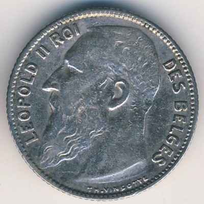 Belgium, 1 franc, 1904–1909