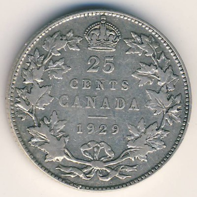Canada, 25 cents, 1920–1936