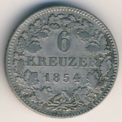 Бавария, 6 крейцеров (1839–1856 г.)