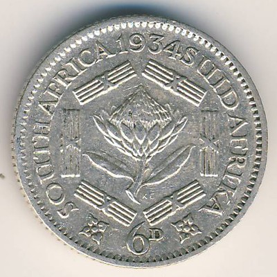 ЮАР, 6 пенсов (1931–1936 г.)
