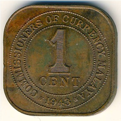 Malaya, 1 cent, 1943–1945