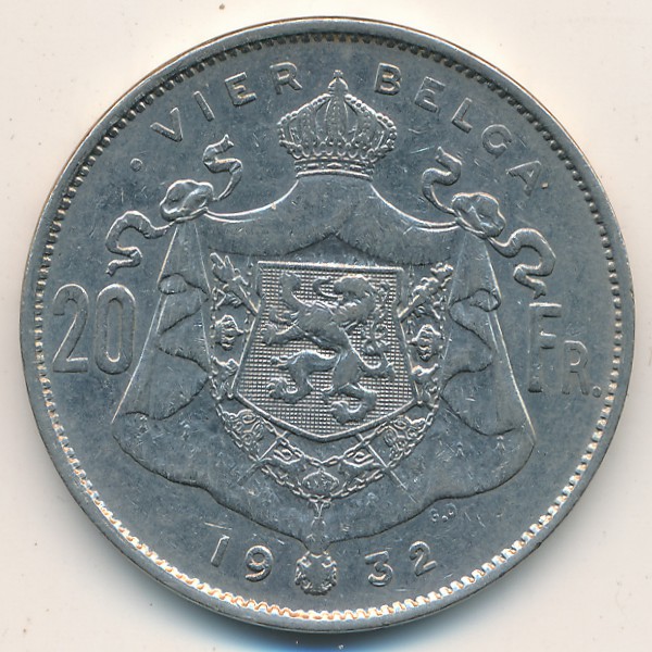 Бельгия, 20 франков (1932 г.)