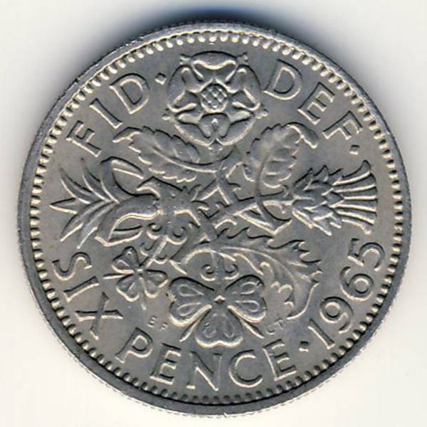 Великобритания, 6 пенсов (1965 г.)