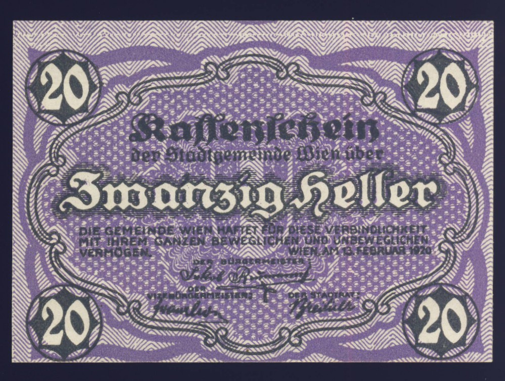 Нотгельды Австрии, 20 геллеров
