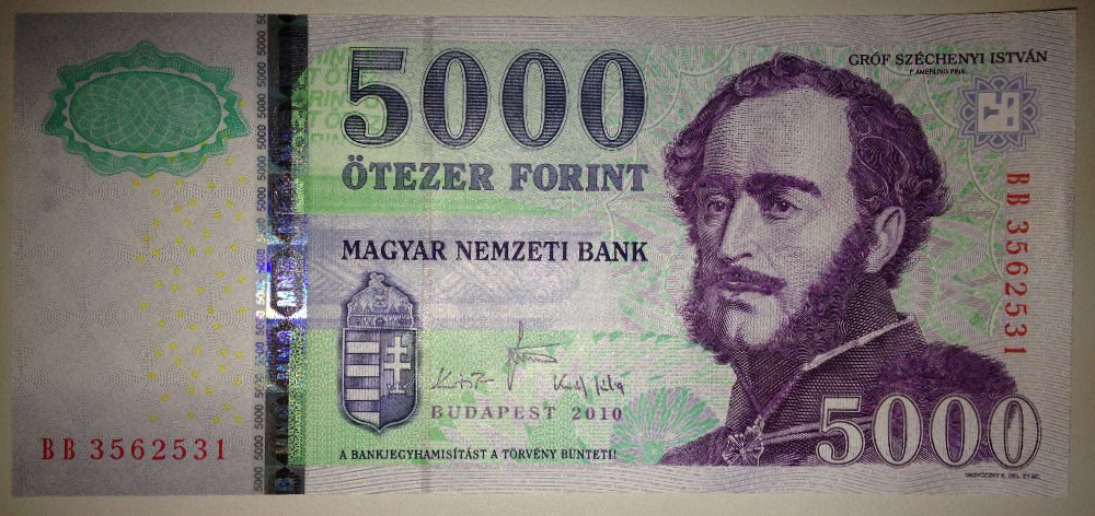 Венгрия, 5000 форинтов (2010 г.)