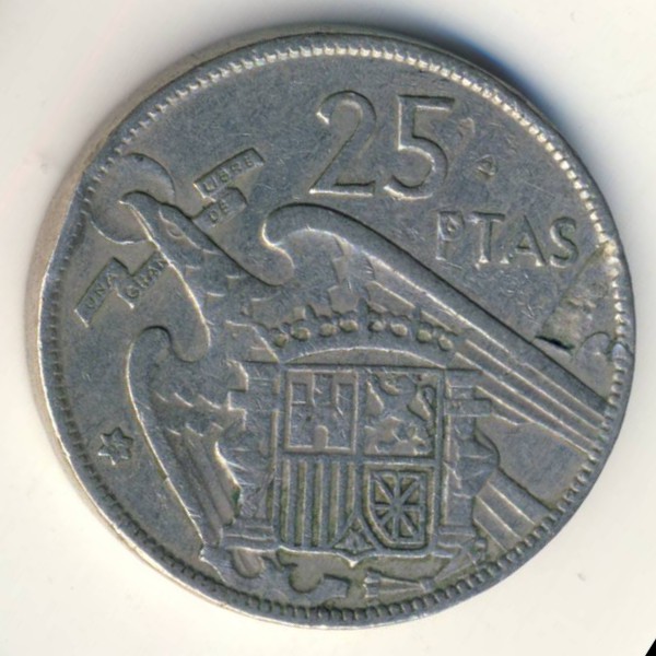 Испания, 25 песет (1957 г.)