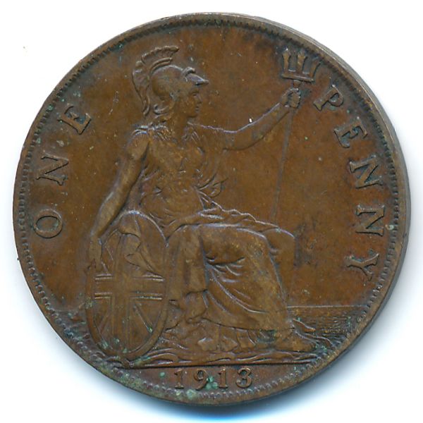 Великобритания, 1 пенни (1913 г.)