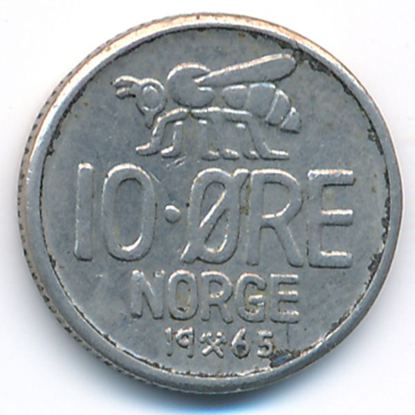 Норвегия, 10 эре (1965 г.)