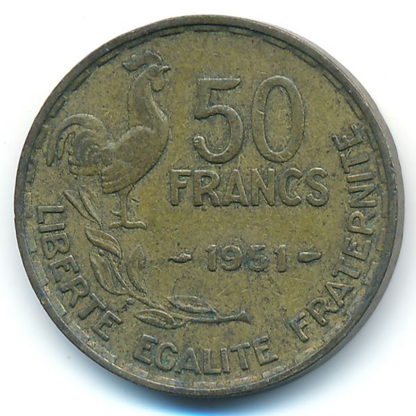 Франция, 50 франков (1951 г.)