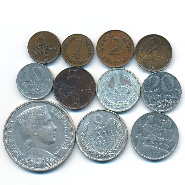 Латвия, Набор монет
