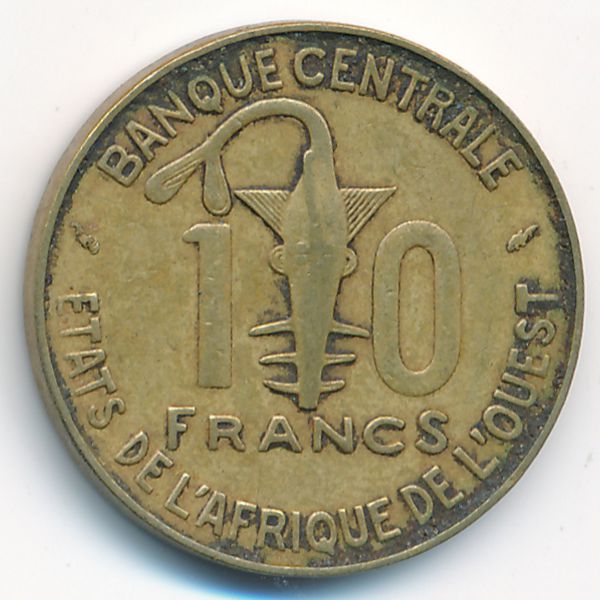 Западная Африка, 10 франков (1976 г.)