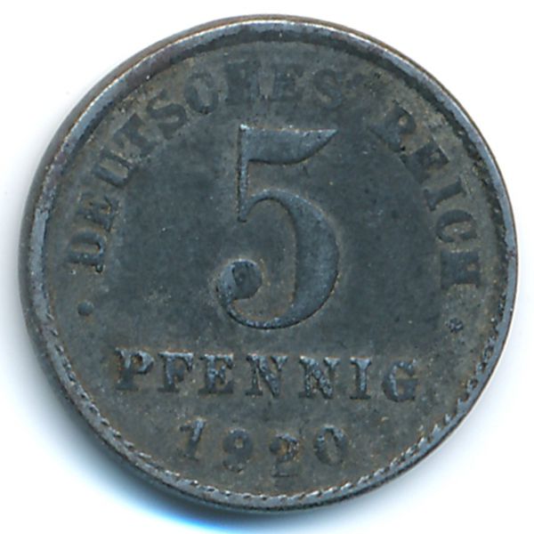 Германия, 5 пфеннигов (1920 г.)