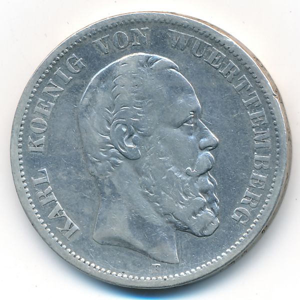Вюртемберг, 5 марок (1876 г.)