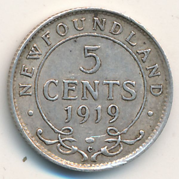 Ньюфаундленд, 5 центов (1919 г.)