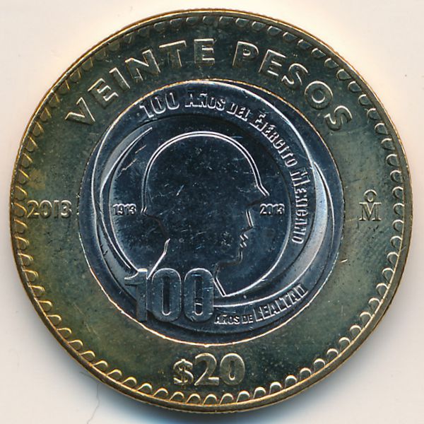 Мексика, 20 песо (2013 г.)