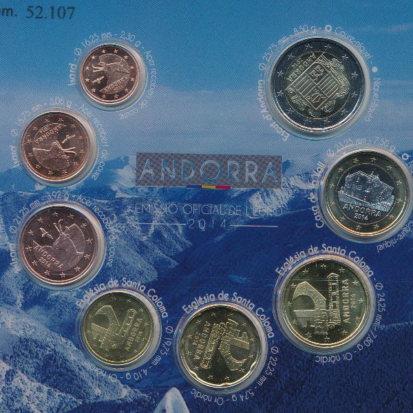 Андорра, Набор монет (2014 г.)