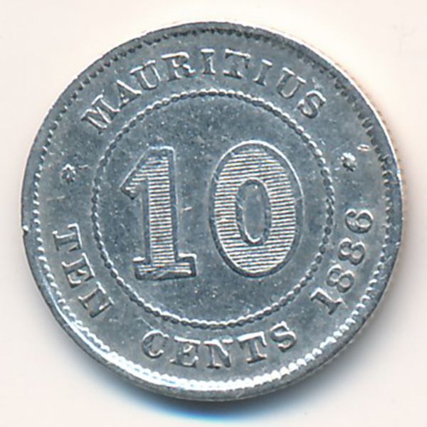 Маврикий, 10 центов (1886 г.)