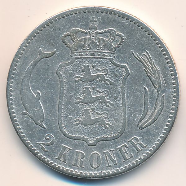 Дания, 2 кроны (1875 г.)