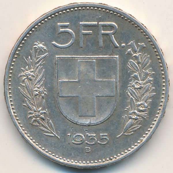 Швейцария, 5 франков (1935 г.)