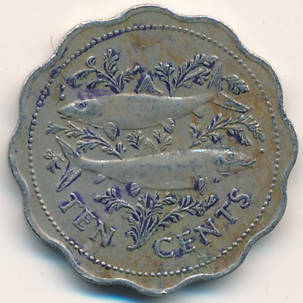 Багамские острова, 10 центов (1989 г.)