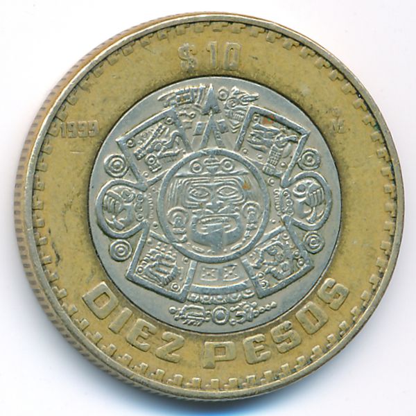 Мексика, 10 песо (1999 г.)