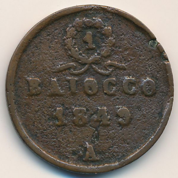 Римская республика - Анкона, 1 байоччо (1849 г.)