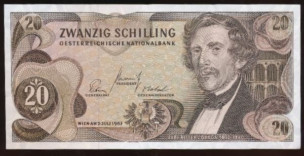 Австрия, 20 шиллингов (1967 г.)