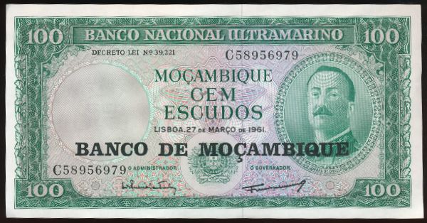 Мозамбик, 100 эскудо (1961 г.)