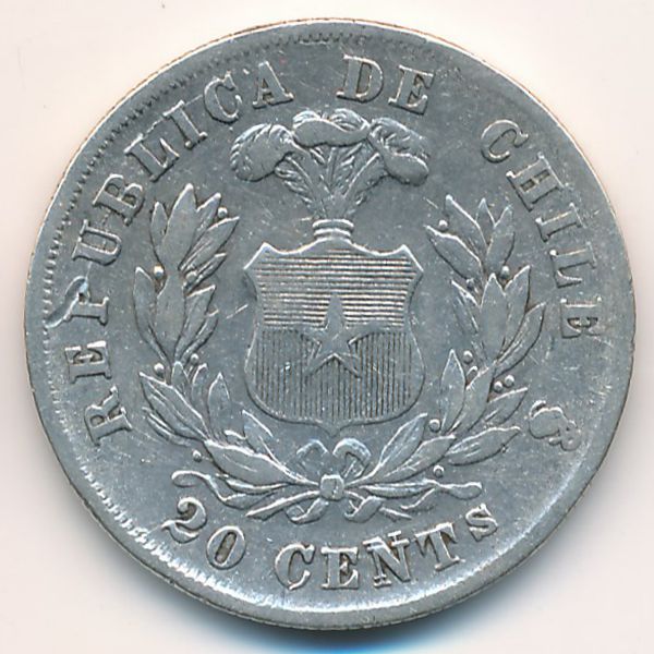 Чили, 20 сентаво (1878 г.)