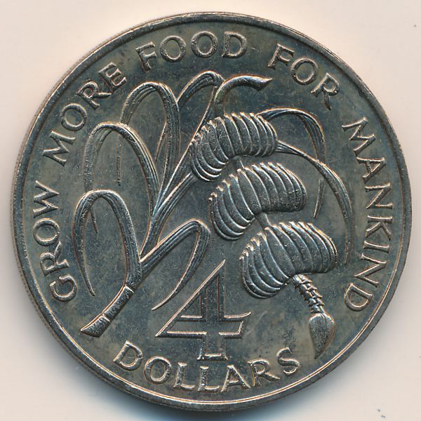 Острова Сент-Кристофер, Невис и Ангилья, 4 доллара (1970 г.)