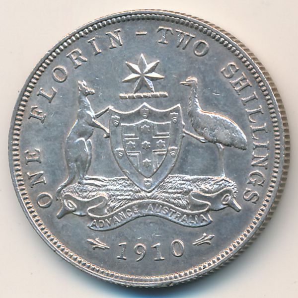 Австралия, 1 флорин (1910 г.)