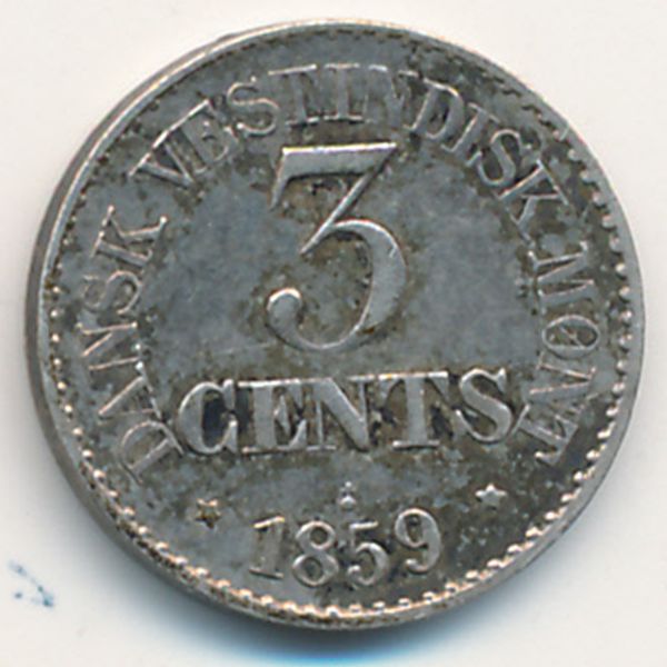Датская Западная Индия, 3 цента (1859 г.)