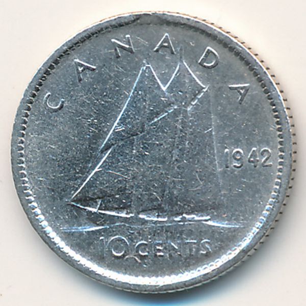 Канада, 10 центов (1942 г.)