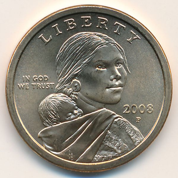 1 доллар 2008. США 1 доллар 2008 Сакагавея.