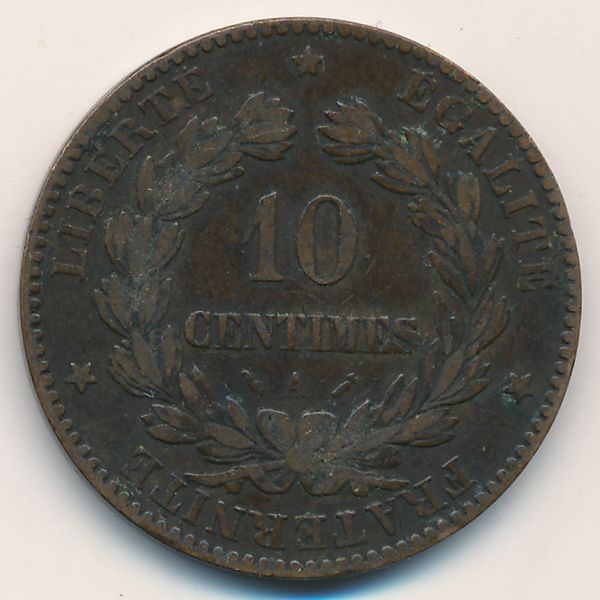 Франция, 10 сентим (1880 г.)