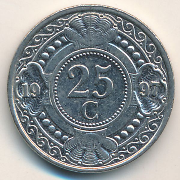 Антильские острова, 25 центов (1997 г.)